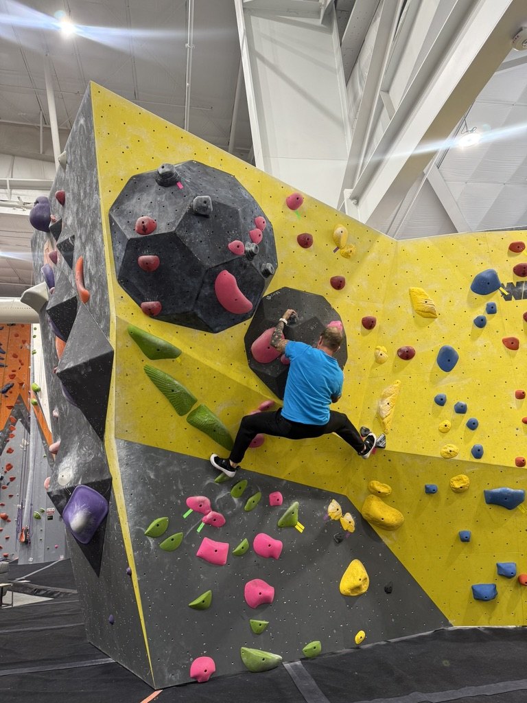 Seth climbing